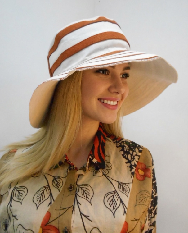  Шляпа лён 2-х цвет