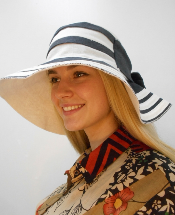  Шляпа лён 2-х цвет