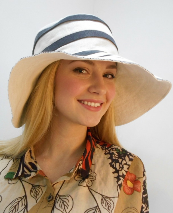  Шляпа лён 2-х цвет