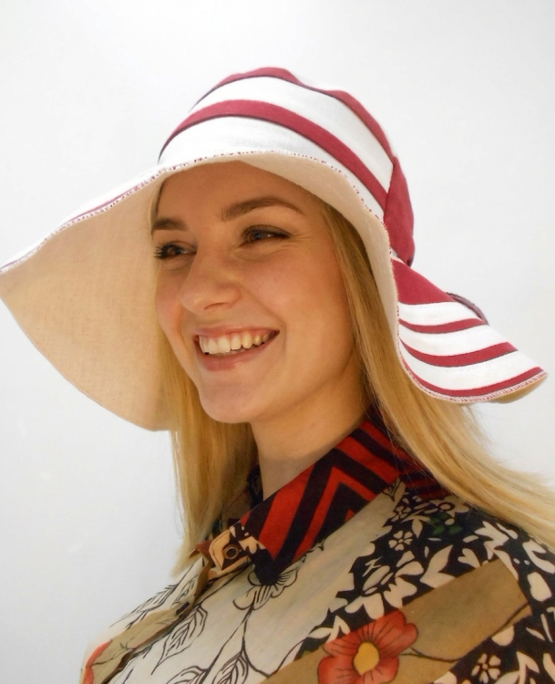  Шляпа лён 2-х цвет