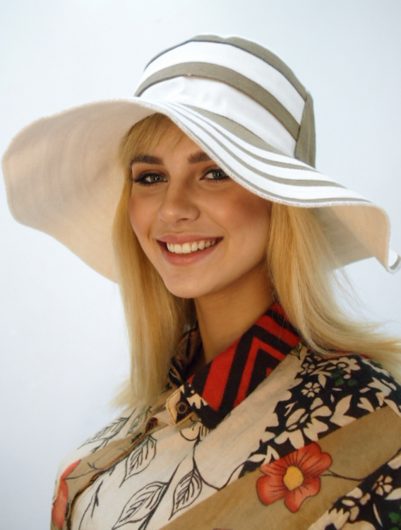  Шляпа лён 2-х цвет