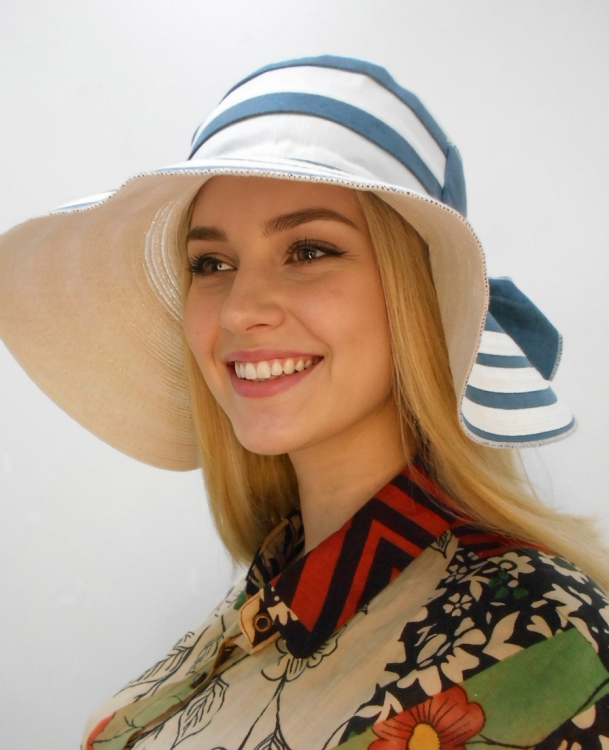  Шляпа лён 2-х цвет