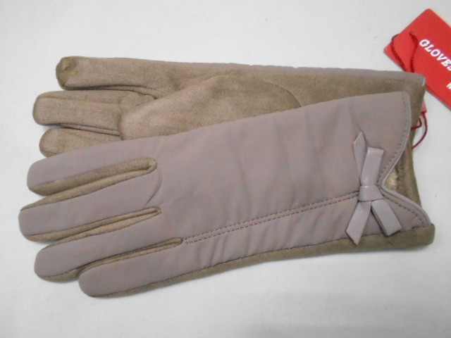   перчатки жен. плащёвка+под замшу 