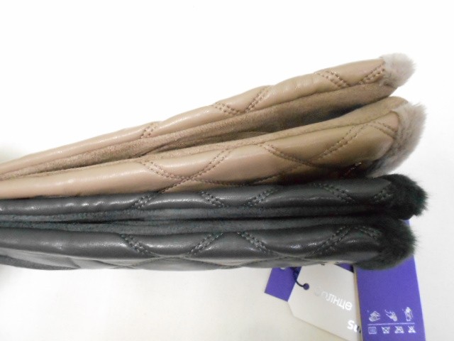   перчатки жен.1/2 натур.кожа