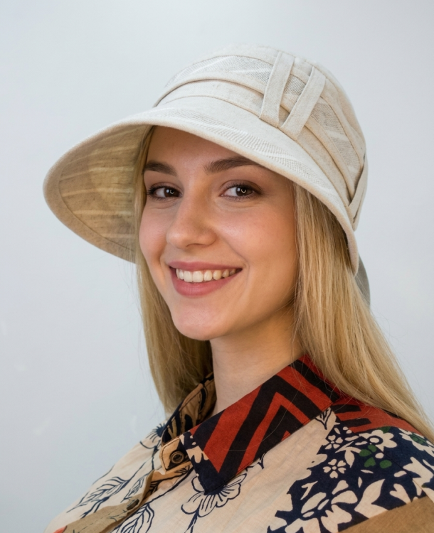  Кепка -шляпа лён