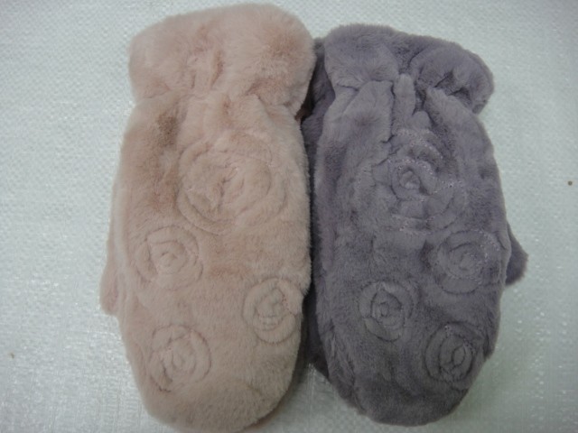  Варежки жен. мех Шанель