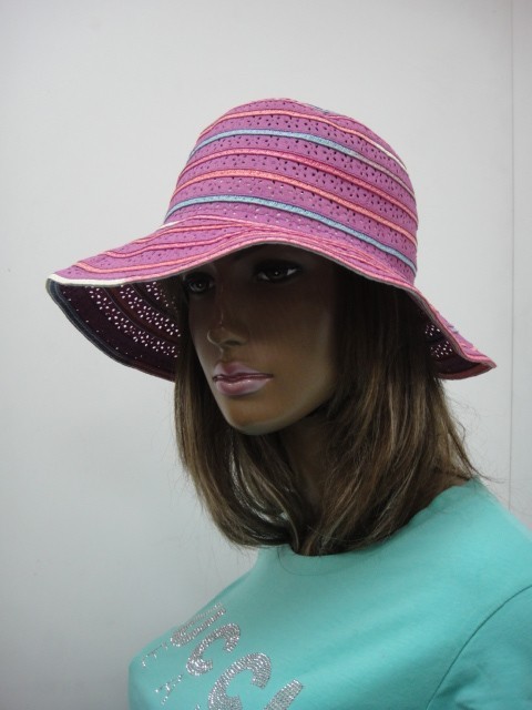  Шляпа полоска цветы