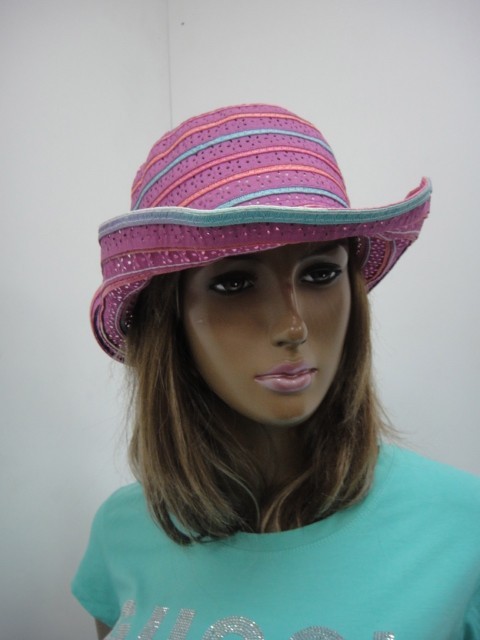  Шляпа полоска цветы