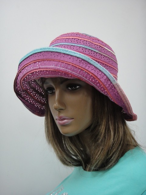  Шляпа полоска цветы