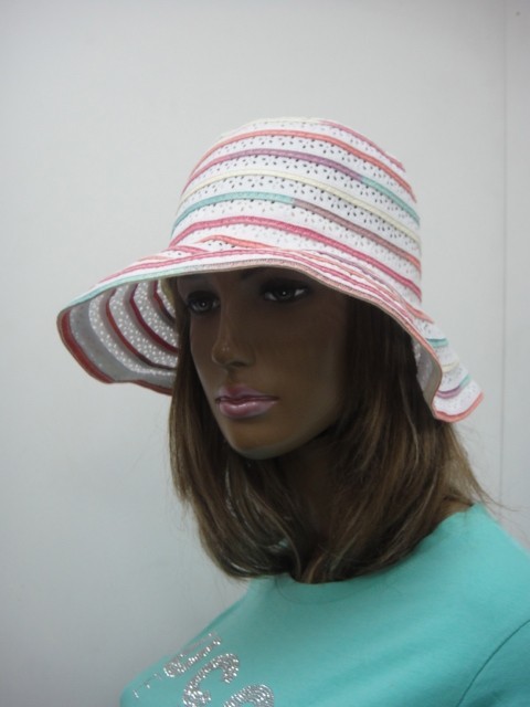  Шляпа полоска цветы