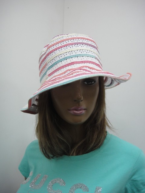  Шляпа полоска цветы