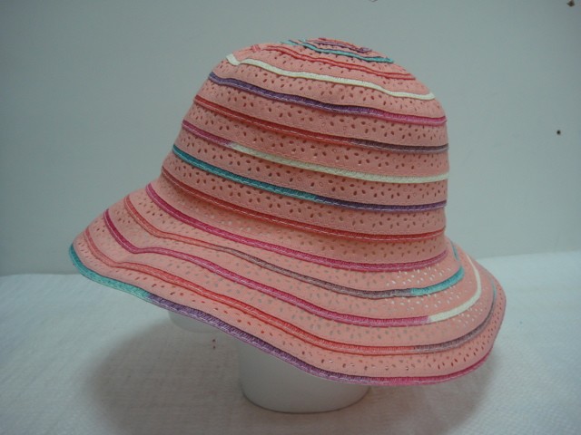  Шляпа полоска цветы