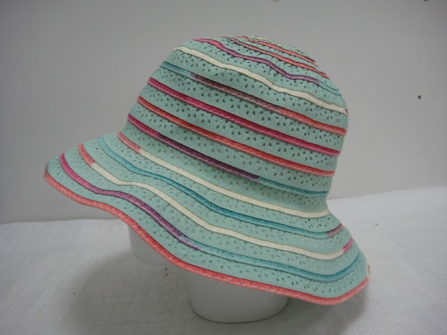  Шляпа полоска цветы