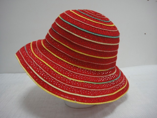  Шляпа полоска цветы