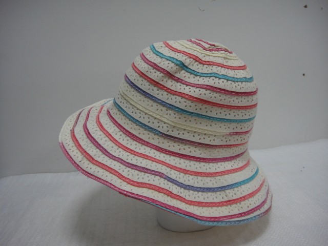  Шляпа полоска цветы