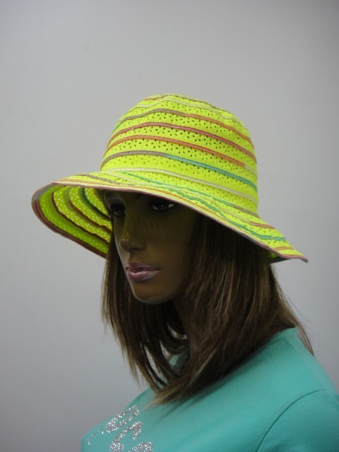  Шляпа полоска цветы