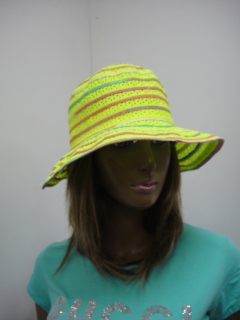  Шляпа полоска цветы