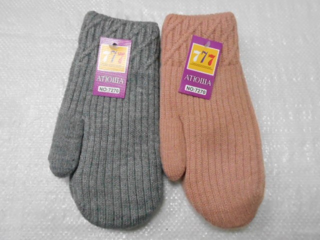  варежки жен. шерсть 