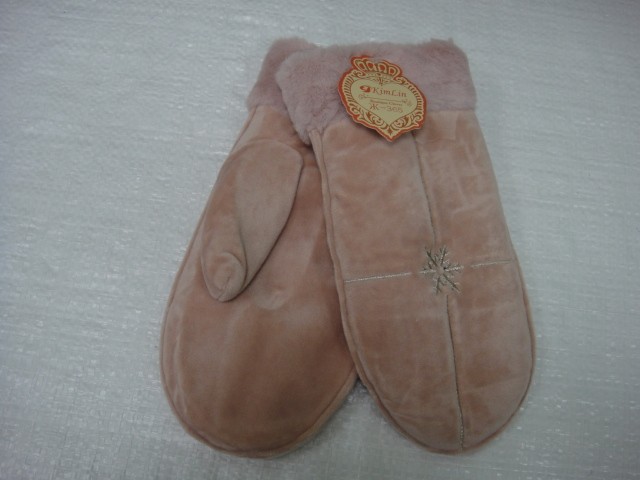  Варежки жен.под замшу